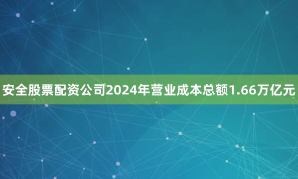 安全股票配资公司2024年营业成本总额1.66万亿元