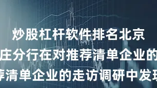 炒股杠杆软件排名北京银行石家庄分行在对推荐清单企业的走访调研中发现