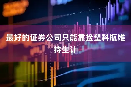 最好的证券公司只能靠捡塑料瓶维持生计